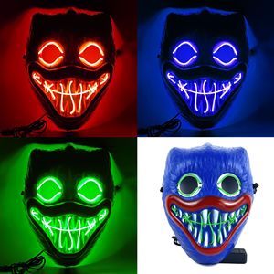 หน้ากากป๊อปปี้เรืองแสงแบบ El Wire LED นีออน สำหรับเทศกาลผีสุดหลอน หน้ากากเต็มหน้าสำหรับปาร์ตี้ฮาโลวีน คอสเพลย์ ผู้ใหญ่ - Product Image 5