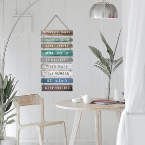 Panneau mural en bois d'art rustique inspirant, citation motivante, décoration, plaque de ferme peinte à la main, matériau MDF, positif - Product Image 5