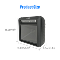 Lecteur de codes-barres 2D omnidirectionnel Scanner de codes-barres de bureau à grande fenêtre à balayage à 360 degrés pour les systèmes Android Windows Mac IOS