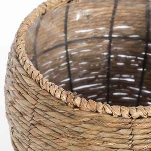 Corde de chanvre de jute tenture murale panier <span class=keywords><strong>tuteurs</strong></span> de plantes décorations cadeaux paniers décoratifs en métal tissé herbe de mer fourre-tout ventre - Product Image 4