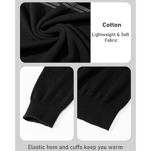 Pull à col montant mi-zippé pour homme, tricot chaud d'hiver, design rayé |   Haut décontracté pour homme pour temps froid - Product Image 5