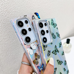Funda de teléfono esmerilada de mariposa láser galvanizada para iPhone 16 Pro Max funda para iPhone 15 14 13Pro para <span class=keywords><strong>Samsung</strong></span> S25 S24 S23 ultra - Product Image 4