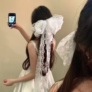 Pince à cheveux nœud papillon surdimensionnée avec perles pour mariage, barrettes pour filles, épingles à cheveux pour femmes, nœud en perles blanches, coiffe de mariée - Product Image 1