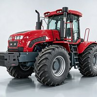 Tractor Agrícola de Cuatro Ruedas con Cabina Opcional y Diversos Implementos Agrícolas