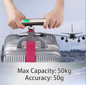 Escalas de equipaje precisas con <span class=keywords><strong>sensor</strong></span> alto de 50kg/50g retroiluminación verde acero inoxidable con cinta - Product Image 3