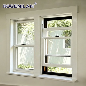 Fenêtres à double battant en aluminium Rogenilan <span class=keywords><strong>de</strong></span> style américain, étanches aux intempéries, vitrage Low-E, ventilation personnalisée pour les maisons - Product Image 3