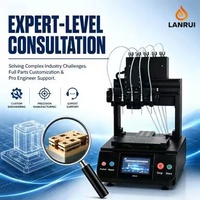 Máquina de llenado de sobremesa de 5 agujas con control de temperatura y cabezales múltiples para uso en laboratorio, equipo de dosificación de aceite espeso de alta viscosidad con calentamiento.