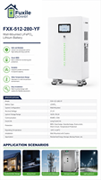 Batería de Litio LiFePO4 de 51.2V 280Ah 14.336kWh Montada en Pared con Ruedas, BMS de Protección Múltiple Integrado, Conexión en Paralelo