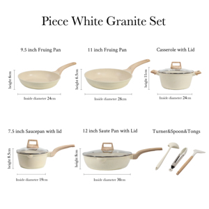 Giá hấp dẫn sinh thái thân thiện 12 cái không dính cảm ứng tương thích 1.5-4.5 mét nhôm Cookware sets - Product Image 2