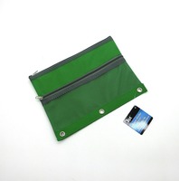 Carpeta con cremallera, bolsa para archivos de gran capacidad, estuche de tela multicolor para lápices, estuche de almacenamiento visual con doble bolsillo para estudiantes