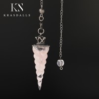 Chakra Cristal Pendule Divination Pierre Naturelle Puce Perle Pendentif Reiki Résine Pendules Ésotérique Pendule Bijoux