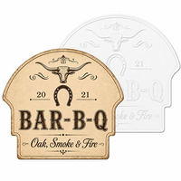 Plaque Métallique Décorative Murale Western Vintage Bar-B-Q Longhorn Horseshoe en Étain Embossé, Personnalisable, Fournisseur Direct d'Usine OEM