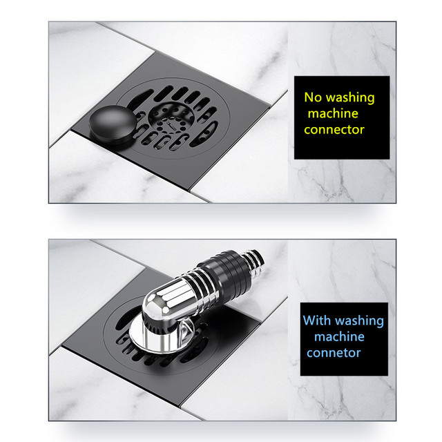 Guida 715003 Square Copper Brass Anti Odor Dual Purpose Washing Machine Floor Drain