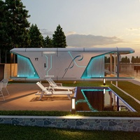 Maison conteneur capsule extensible pour l'extérieur Maison capsule modulaire moderne Maison préfabriquée mobile de luxe