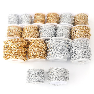 Cadena de Aluminio NK con Hombro Inclinado, 5 Yardas/Rollo | Cadena de Oro y Plata Anodizada para Joyería DIY y Accesorios para Bolsos | Múltiples Tamaños - Product Image 3