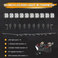 50 pouces montage sur le toit droit Hyper Spot Beam 12V barre lumineuse LED Linkable pour 21 + Jeep Wrangler Gladiator Mojave
