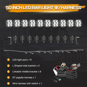Barra de luz Led conectable de 12V con haz de punto híper de montaje superior de techo recto de 50 pulgadas para 21 + Jeep Wrangler Gladiator Mojave - Product Image 2