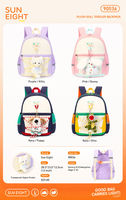 Sac à dos scolaire pour enfants Suneight, mignon, en peluche, ergonomique, protection de la colonne vertébrale, imperméable, en polyester, capacité 20-35L, maternelle