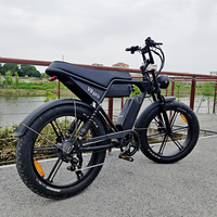 OUXI V8 PRO sepeda elektrik 24 inci, ban gemuk besar 50km/jam kecepatan 1000W baja daya baterai Lithium Beli Amerika Serikat/EU gudang dewasa