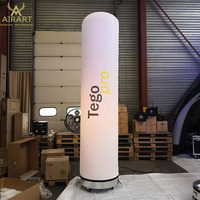 Columna de Luz Espiral Inflable Decorativa para Exteriores de Barbería