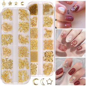 12 Rejillas de Diamantes de Imitación Dorados <span class=keywords><strong>para</strong></span> <span class=keywords><strong>Uñas</strong></span> Acrílicas, Decoración de <span class=keywords><strong>Uñas</strong></span> DIY - Product Image 4