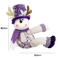 Venta al por mayor de bonitos sujetadores de cortinas de felpa navideños, muñecos de punto de Papá Noel y muñecos de nieve, sujetadores de ventanas, decoración del hogar para interiores, regalos