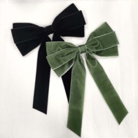 Lazo de terciopelo sólido de lujo al por mayor de fábrica para decoración de Halloween, bodas, árboles de Navidad, escaleras, coronas y chimeneas, prefabricado