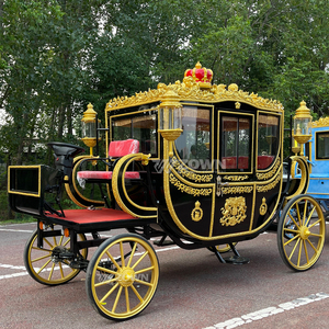 Carruaje Eléctrico de Lujo para Bodas, Diseño Real Negro y Dorado, con 4 Ruedas, para Eventos al Aire Libre - Product Image 2