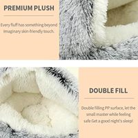Échantillon gratuit, nid pour chat en peluche rond, demi-fermé, pour un sommeil profond et chaud en hiver, nid pour animaux de compagnie, cocon, lit pour chiot