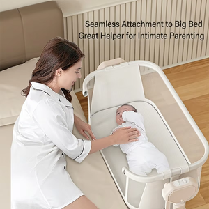 Cuna Eléctrica Inteligente para Bebés, <span class=keywords><strong>Cama</strong></span> <span class=keywords><strong>Colecho</strong></span> con 5 Velocidades de Balanceo Horizontal, Cuna para Bebés con Música Bluetooth y Control Remoto Inteligente - Product Image 5