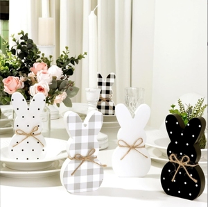 Thiết lập của 5 thủ công bằng gỗ Easter Bunny cho trang trí nội thất - Product Image 4