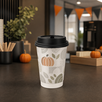Gobelet en carton à double paroi Witch, motif croissant de lune, en kraft ondulé, isolé, 12 oz, fabricant, fournisseur, usine chinoise