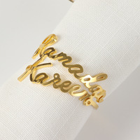 Anneau de serviette Bismillah en alliage argent et or, porte-serviettes à lettres, décoration de fête musulmane islamique Ramadan Kareem, cadeaux Eid Mubarak