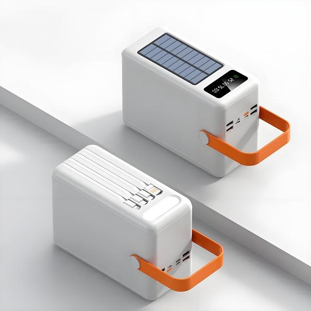 Hot Sale Super Large Capacity 200000mAh Solar Power Bank with Built-in Cable & Rechargeable Camping Light for Outdoor Travel