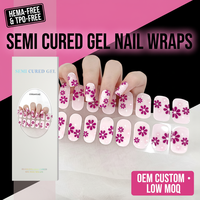 KIKILEE Autocollants d'ongles en gel semi-durcis personnalisables longue durée 22 pièces, lampe UV LED en plastique requise, tenue 20 jours sans écaillage