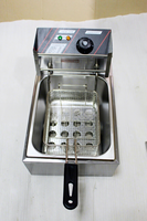 Freidora Eléctrica Comercial de Acero Inoxidable de 2500W y 220V para Hamburgueserías y Pollo Frito