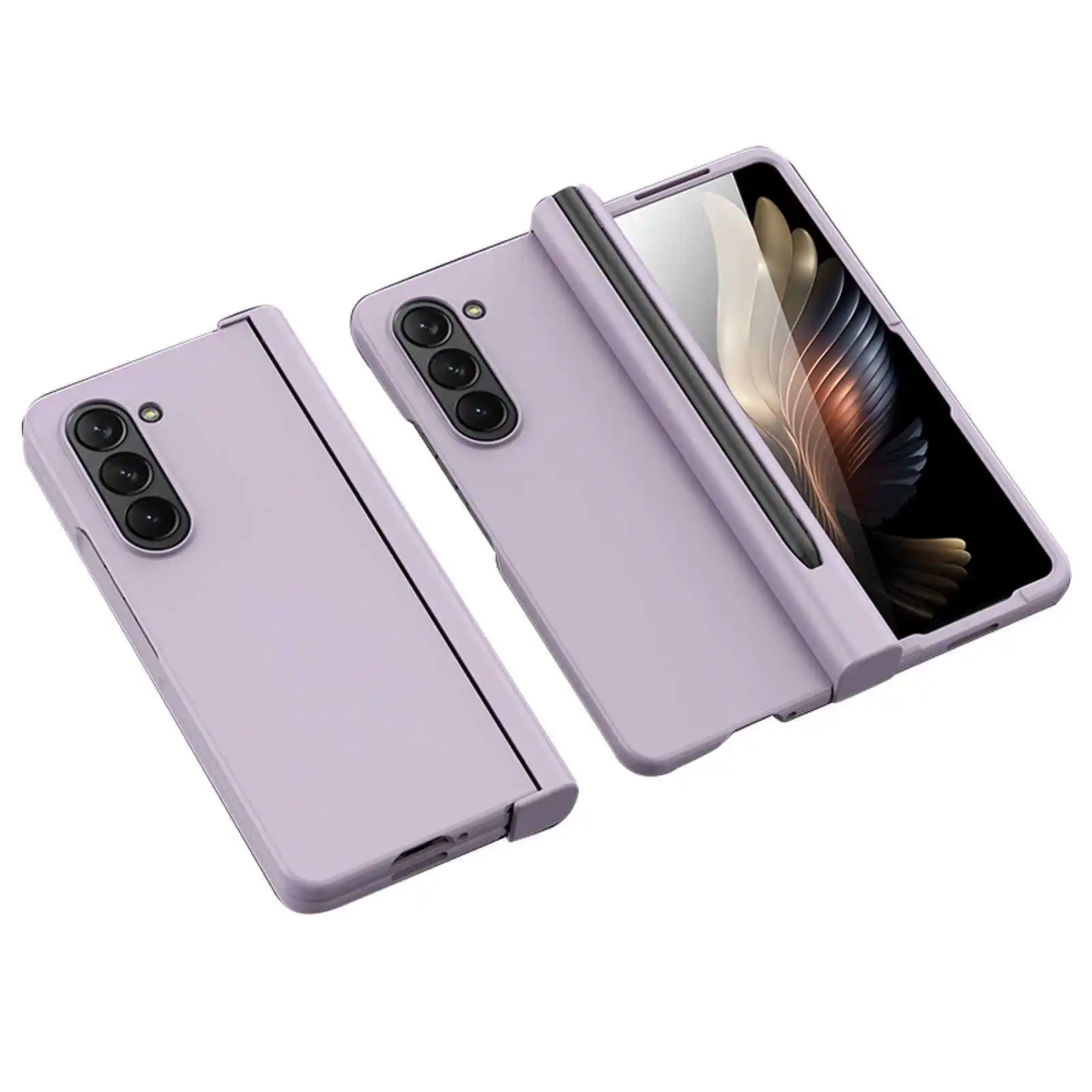 Vietnam ao casing lipat ponsel anti-sidik jari, casing ponsel matte dengan slot pena dan film tempered untuk Samsung galaxy z fold 5