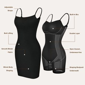 Abito modellante bodycon da donna senza cuciture, contenitivo per pancia e vita, con effetto push-up glutei, con slip integrato - Product Image 4