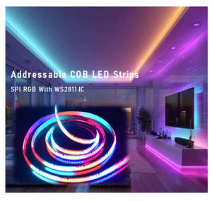 Iluminación Ambiental de Flujo de Agua Digital Perfecta, Tira de LED COB RGB Direccionable, Sin Puntos Oscuros, 720 LED/M, DC24V, 12/22W/M, Iluminación Uniforme - Product Image 4