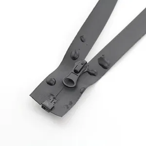 Zippers For Garments DAWEI Wholesale 5# Multi-size Black Waterproof Rubber Zipper High Quality PVC Zipper For Garment