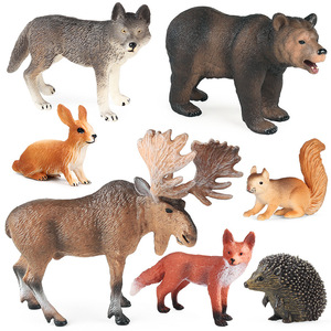 yxs Cross-border Jouet éducatif cognitif pour enfants, thème Noël : animaux <span class=keywords><strong>de</strong></span> <span class=keywords><strong>la</strong></span> <span class=keywords><strong>jungle</strong></span> (ours brun, renard, loup, hérisson, écureuil, cerf, élan, lapin) - Product Image 5