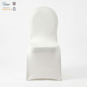 Funda de silla elástica de spandex color marfil sin planchado para banquetes, bodas y hoteles - Product Image 1