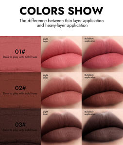 Tikrok Vente chaude Méthode d'utilisation simple Polyvalence polyvalente Atteindre 6 couleurs Matte Velvet Matte Lip Cream - Product Image 6