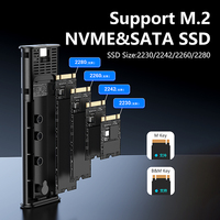 Carcasa M.2 NVME y SATA de Doble Protocolo, Carcasa para SSD M.2 NVME/NGFF SATA, 10 Gbps, Tipo C, SATA NVME M.2 2230 2242 2260 2280