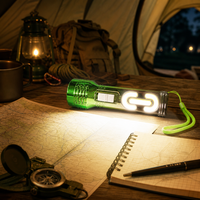 Mini lampe torche solaire LED rechargeable Type-C, lampe de poche COB, lampe de travail à gradient, lampe portative 57g pour le camping et les activités de plein air