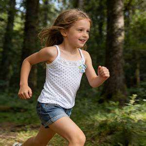 Débardeur en coton pour filles JCF013 à 0,75 $ avec nœud en dentelle, respirant, pour l'été - Product Image 5