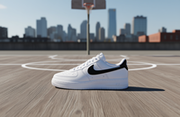 Chaussures décontractées de style basketball pour hommes For Force 1 '07 en cuir blanc et noir respirant à bout rond et à lacets, toutes saisons