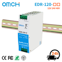 Alimentation électrique à rail DIN mince OMCH EDR-120-12/24/36/48 120W, 12-48V 10-2.5A, entrée 100-240V 50/60Hz, automatisation industrielle