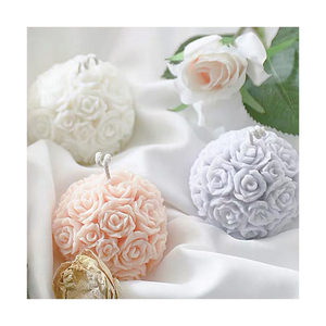 Candele profumate a forma di palla di fiori di rosa decorazione per la casa di nozze Kerze Bougie Tulip candela/candele di cera di soia - Product Image 1