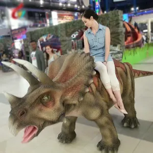 Lifelike Walking Robotic Animatronic Dinosaur Ride For Amusement Park